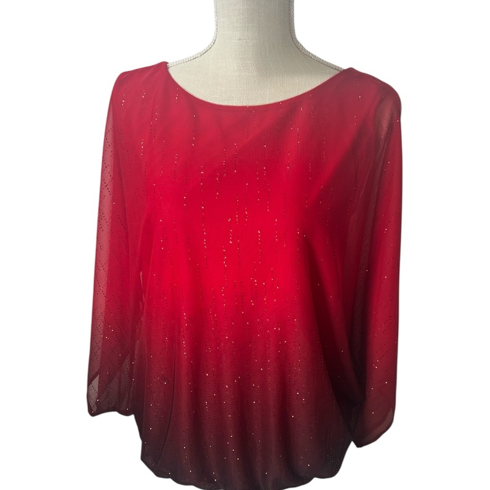 NWOT Women’s Cato Est 1946 Red sparkly Top Size Large